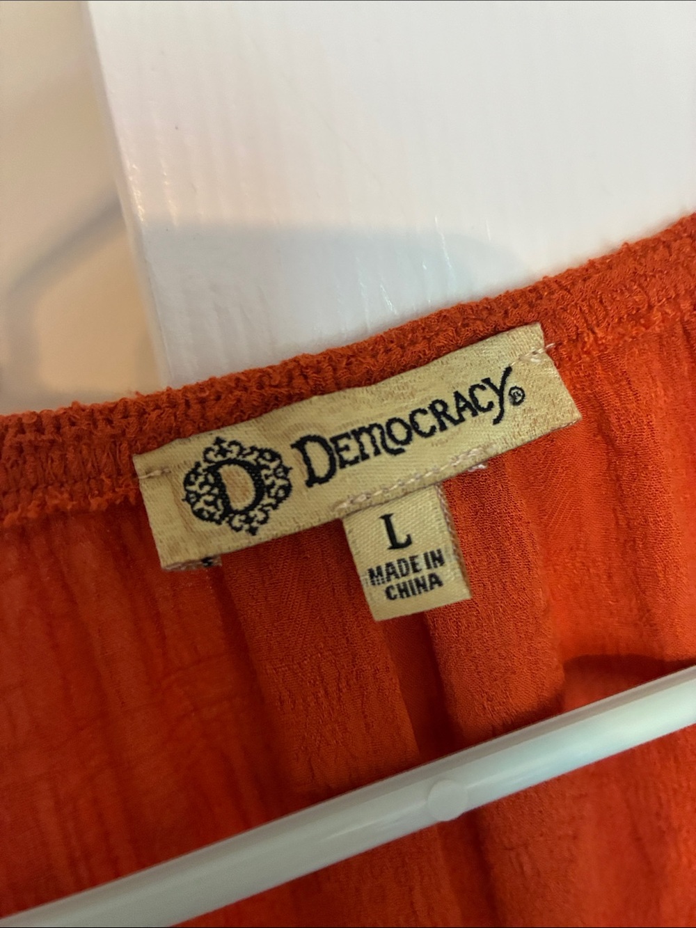 Democracy Rust Orange Button-Front Peasant Tunic - Picture 2 of 8